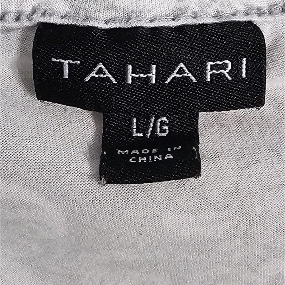 Tahari Sleep Lace Accent Cap Sleeve Top Size L Gray - Picture 4 of 5